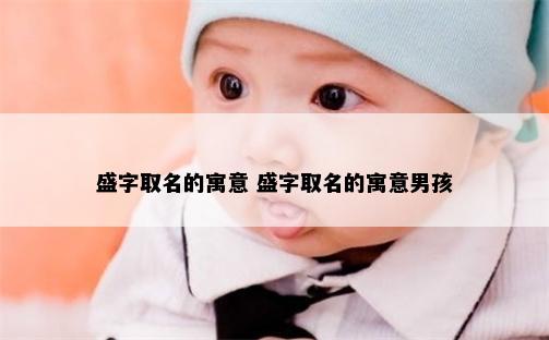 盛字取名的寓意 盛字取名的寓意男孩