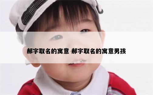 郝字取名的寓意 郝字取名的寓意男孩