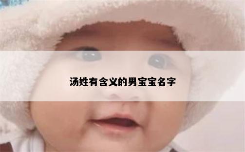 汤姓有含义的男宝宝名字