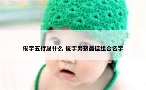 俊字五行属什么 俊字男孩最佳组合名字